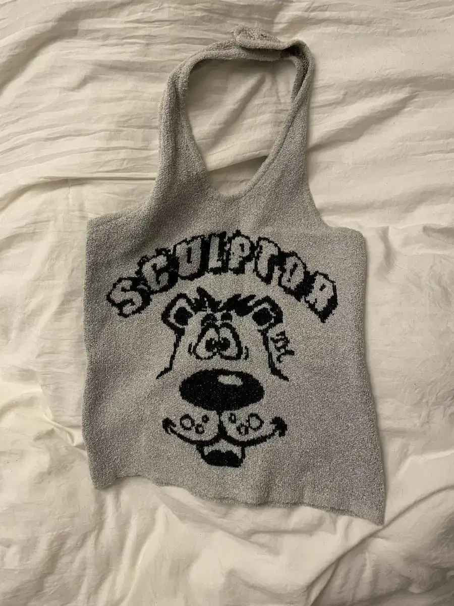 스컬프터 홀터넥 Teddy Halter Knit Top Heather